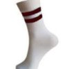 White 2 Strips maroon